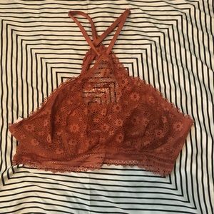 Terra-cotta/orange lace VS bralette